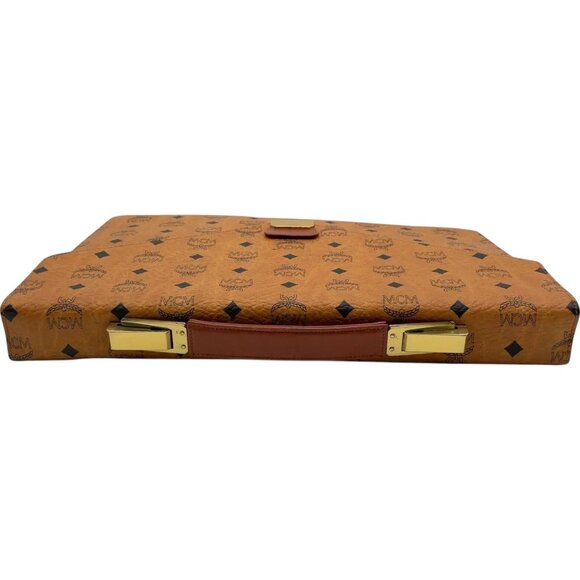 255278BR (L3) MCM Business Bag All-Over Pattern Brown PVC - Picture 5 of 11